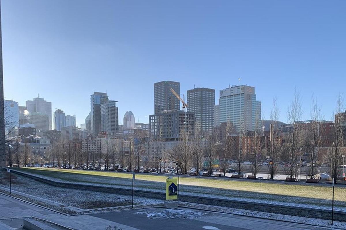 una vista dello skyline di una città con edifici alti