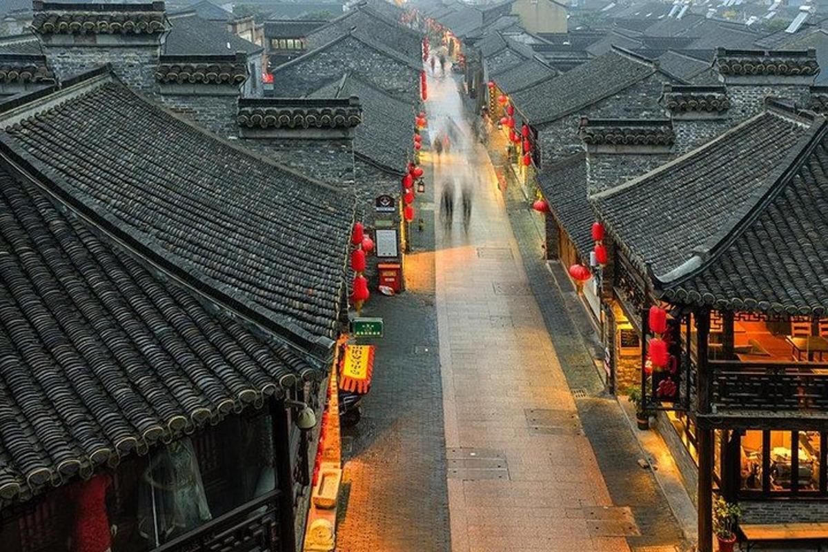 an overhead view of an asian city with buildings