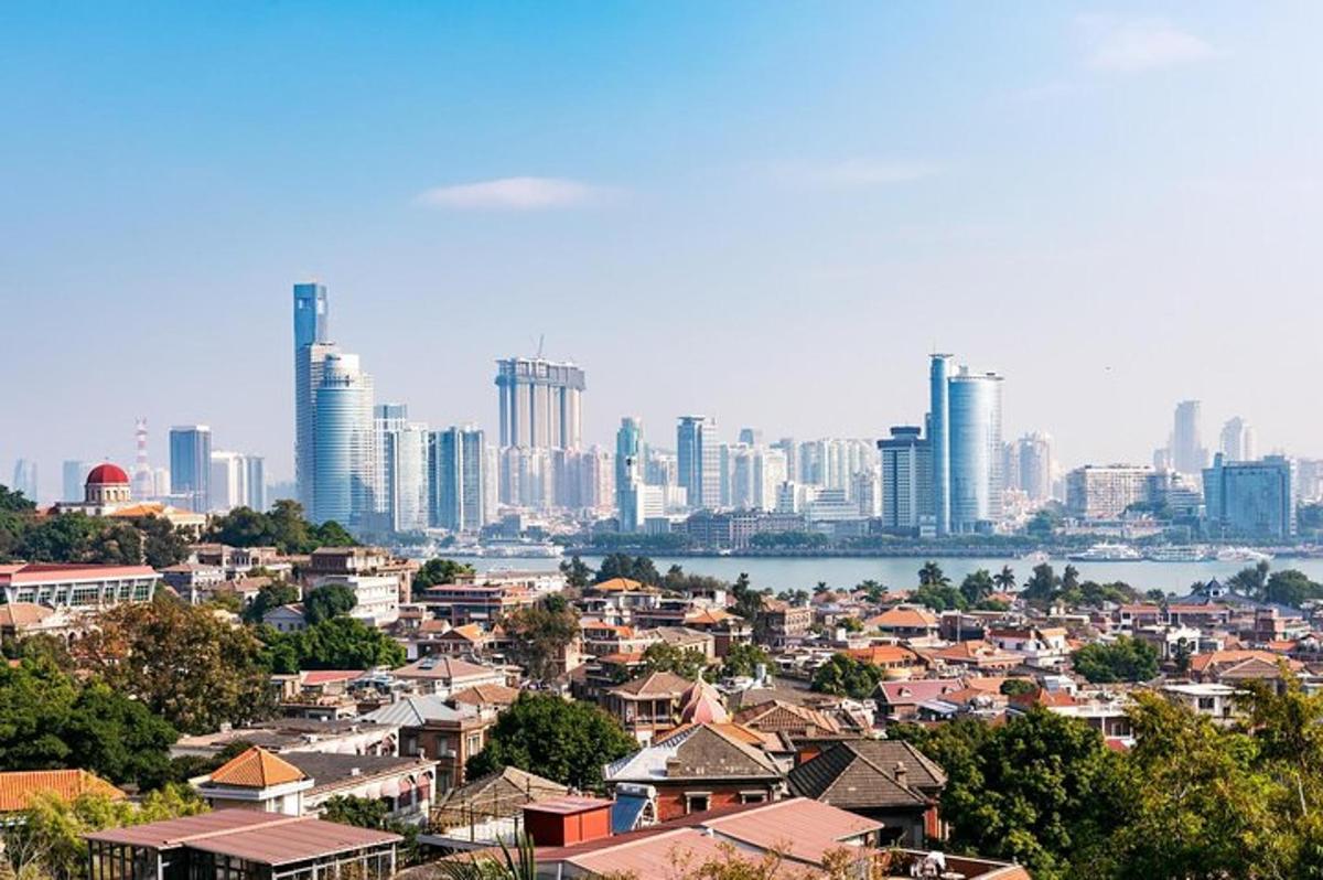a view of a city with buildings in the background