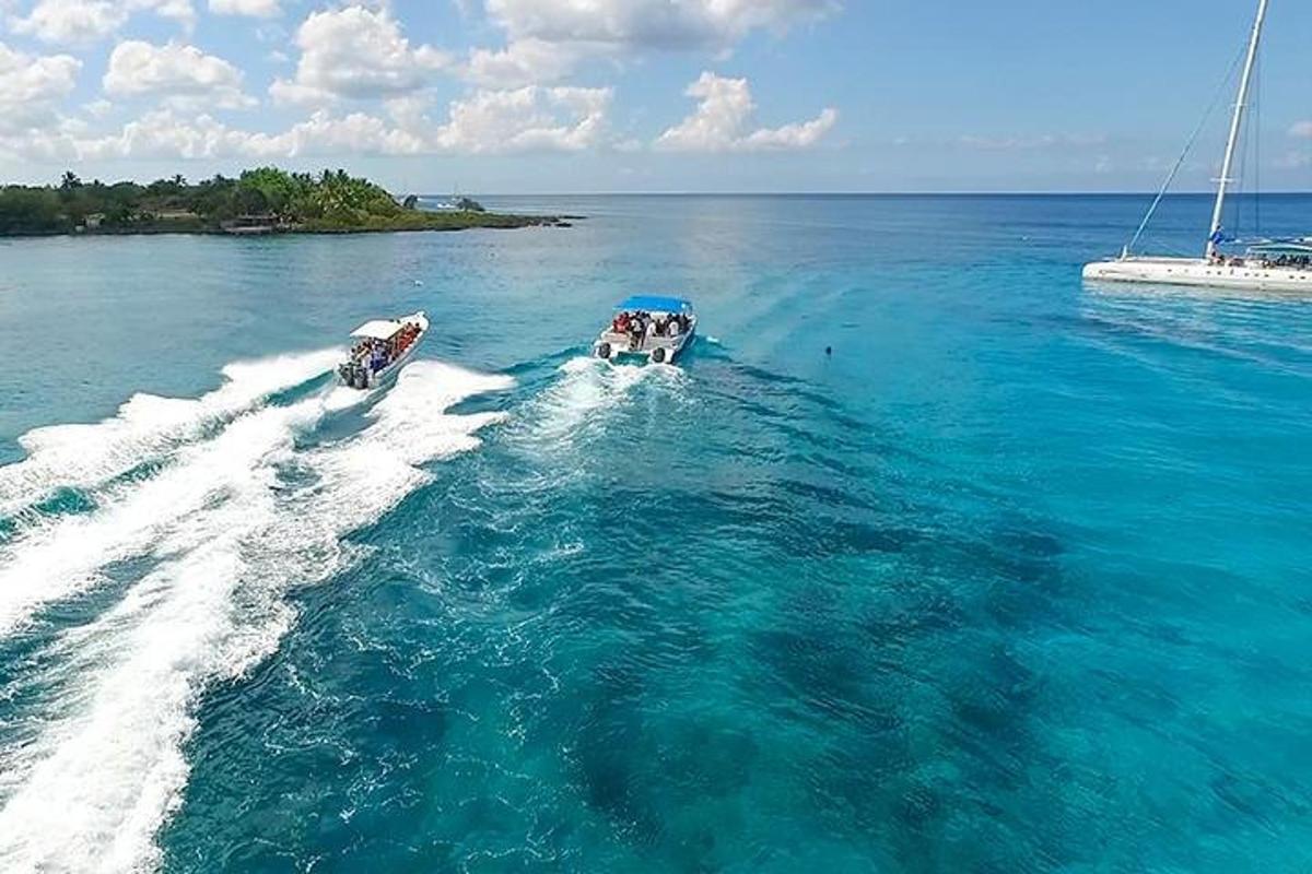 two boats in the water in the ocean