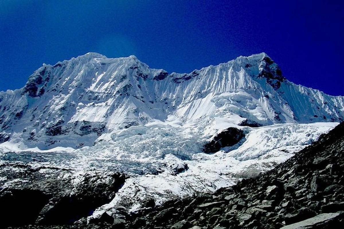 a mountain covered in snow and ice