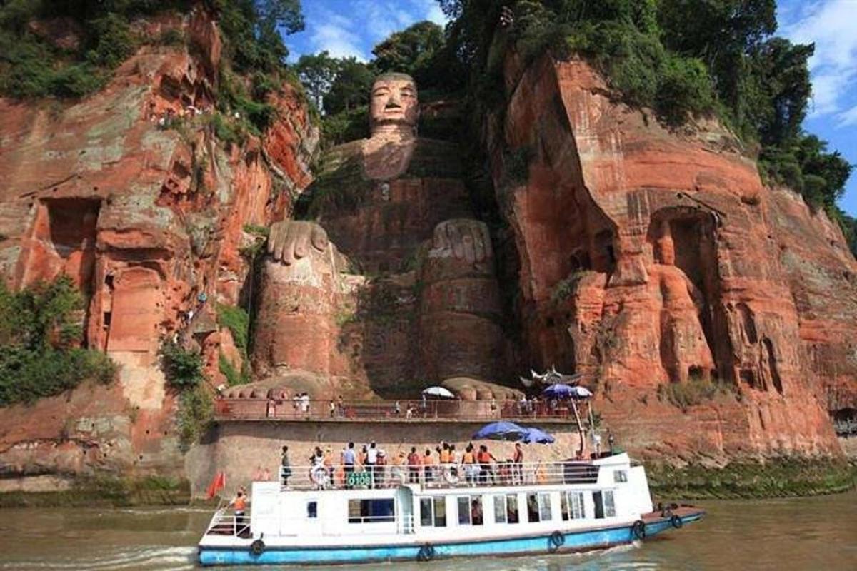 a boat in the water with people on it