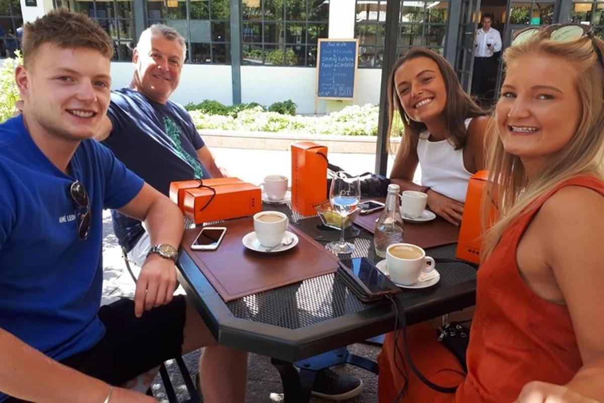 a group of people sitting at a table