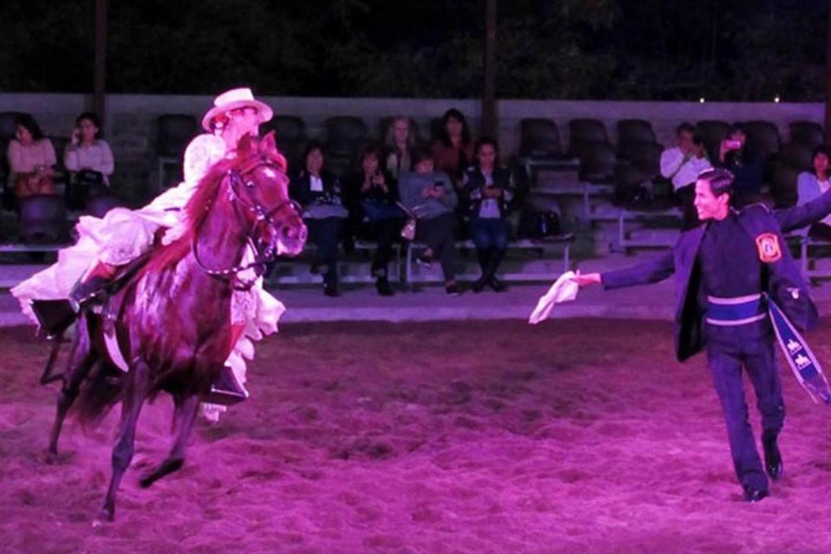 ein Mann, der in einem Zirkus auf einem Pferd reitet
