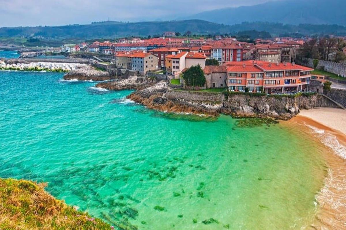an aerial view of a beach with houses