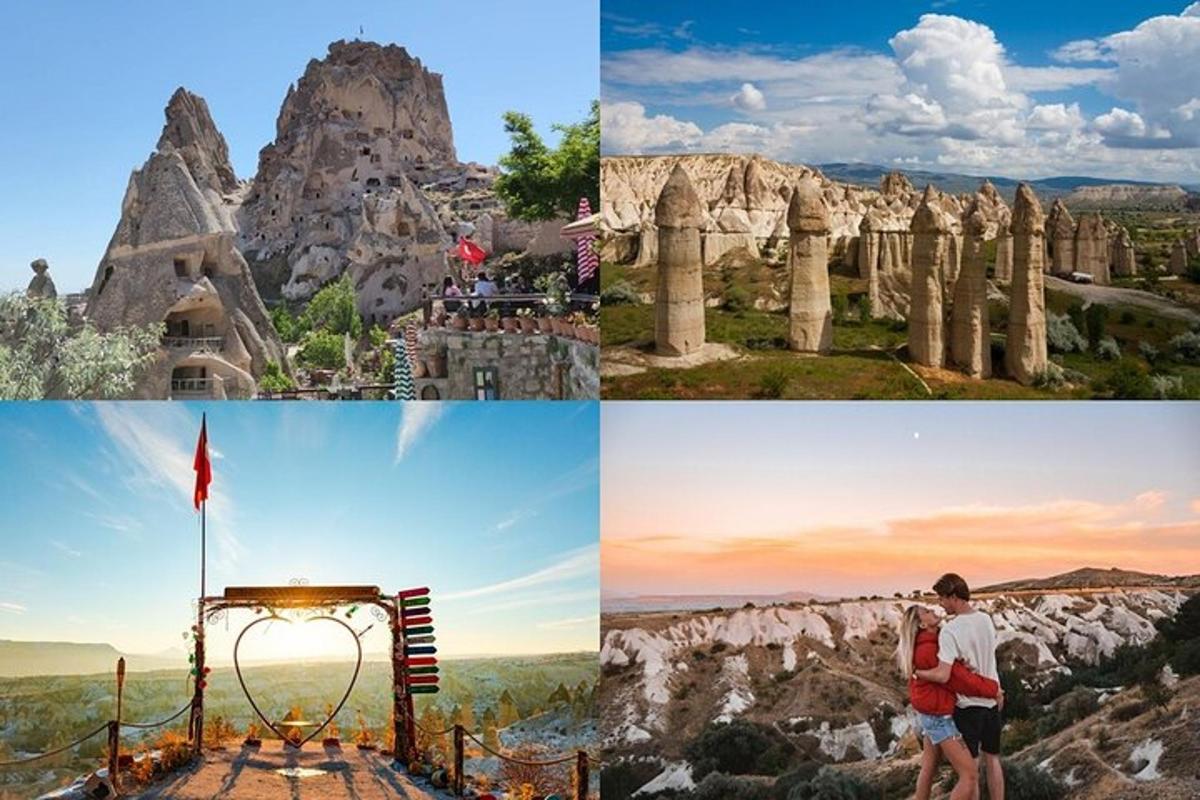 koláž fotografií s památkami a párem