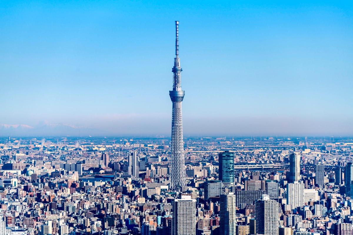 pemandangan udara gedung pencakar langit tokyo