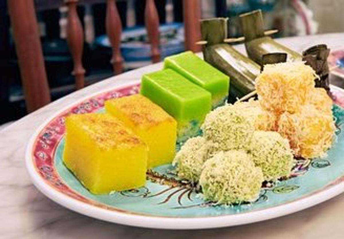 a plate of different types of food on a table