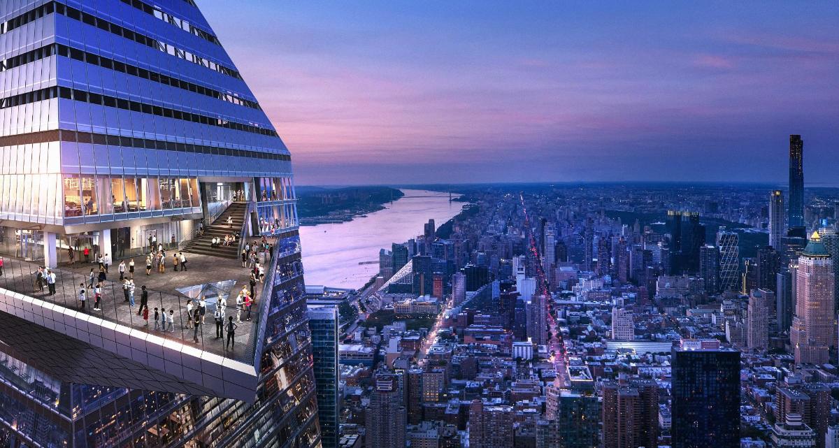 a view of the city from the top of a skyscraper