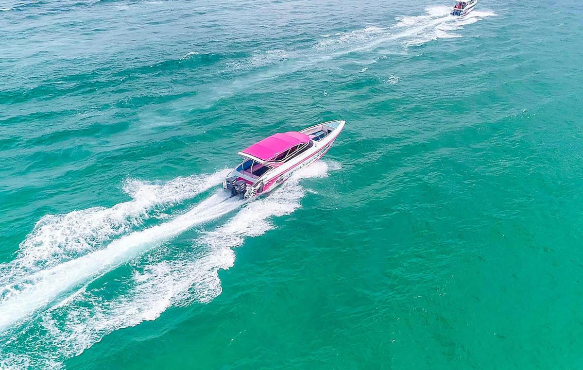a boat in the water in the ocean