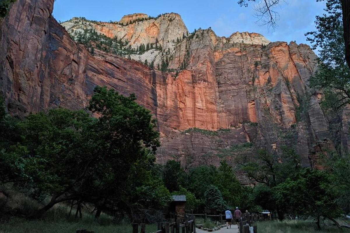 gunung batu besar dengan pokok di hadapannya