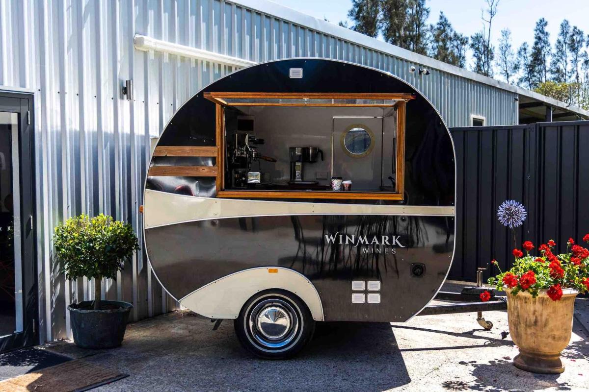 a food truck parked in front of a building