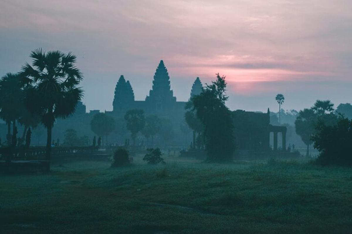 hình bóng của một tòa nhà trên cánh đồng có cây cối