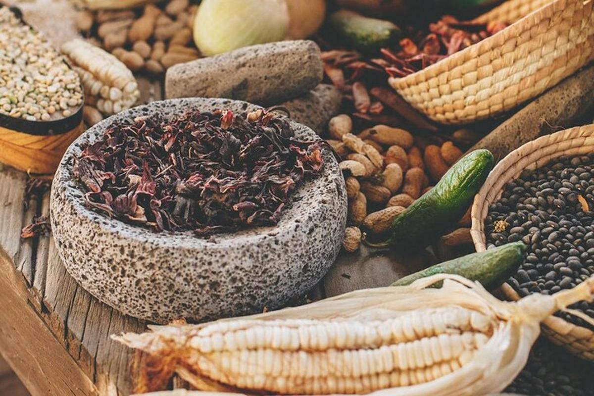 a table topped with different types of vegetables and corn