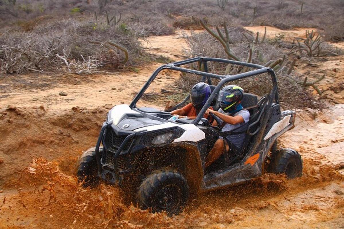 dues persones que viatgen en un quad a la terra