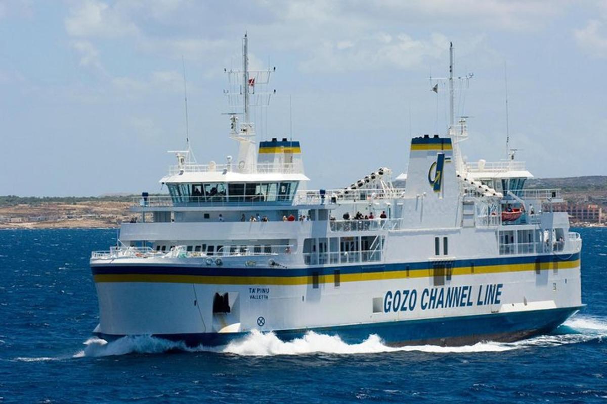 a large ferry boat in the water
