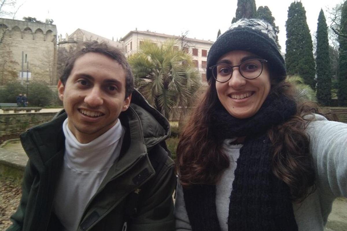 a man and a woman posing for a picture