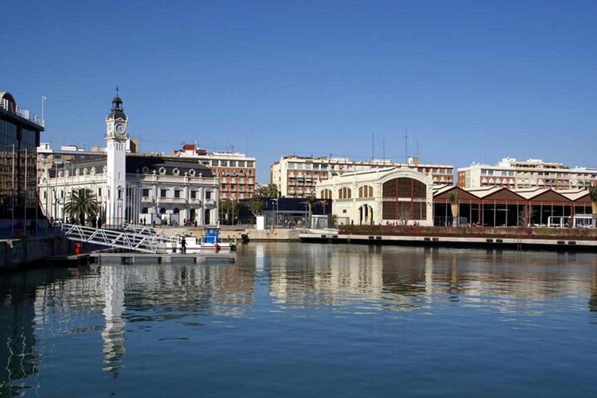 a view of a city with a river and buildings