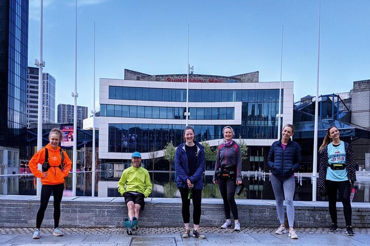 a group of people standing in front of a building