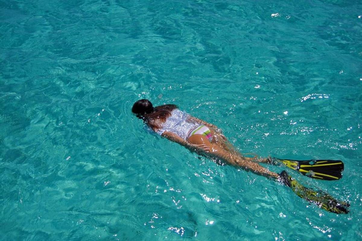 a person swimming in the water in the ocean