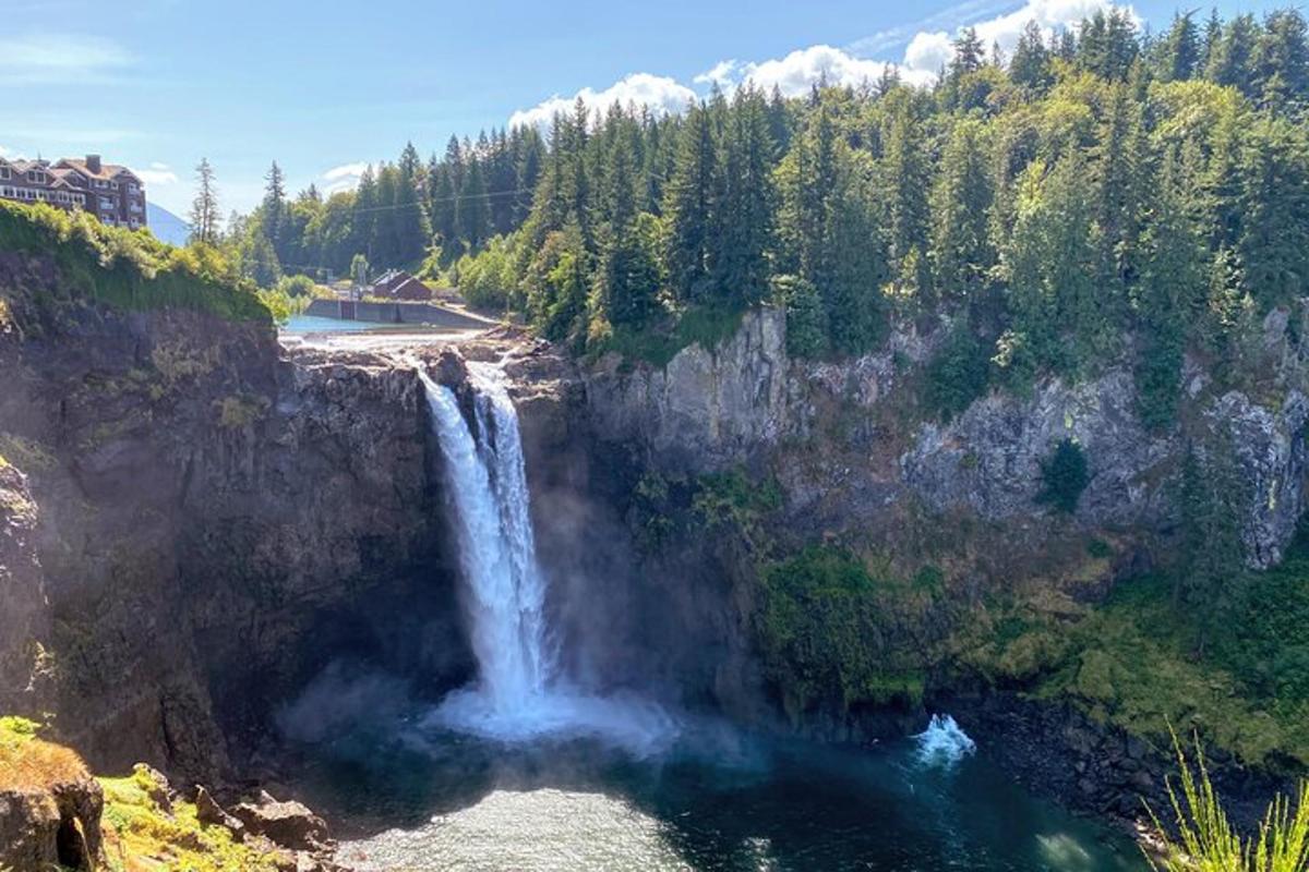 una vista aérea de una cascada en un río
