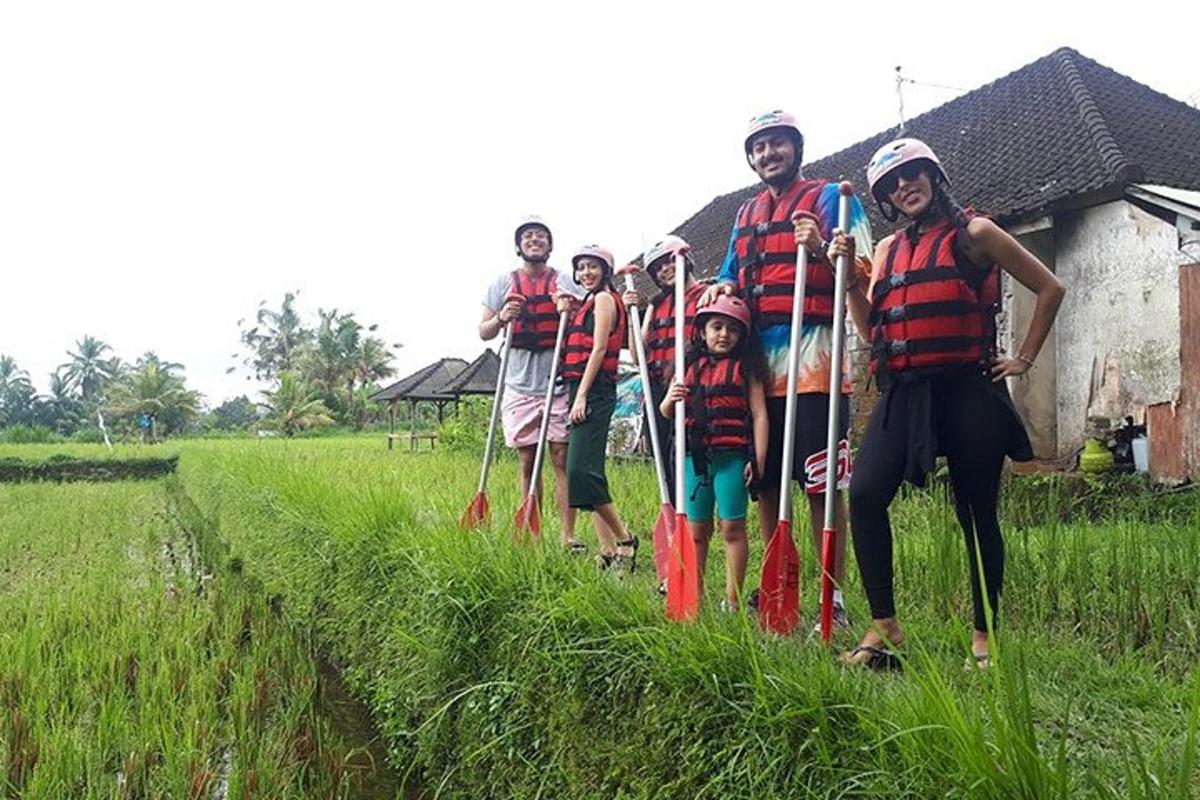 a group of people on skis in a field