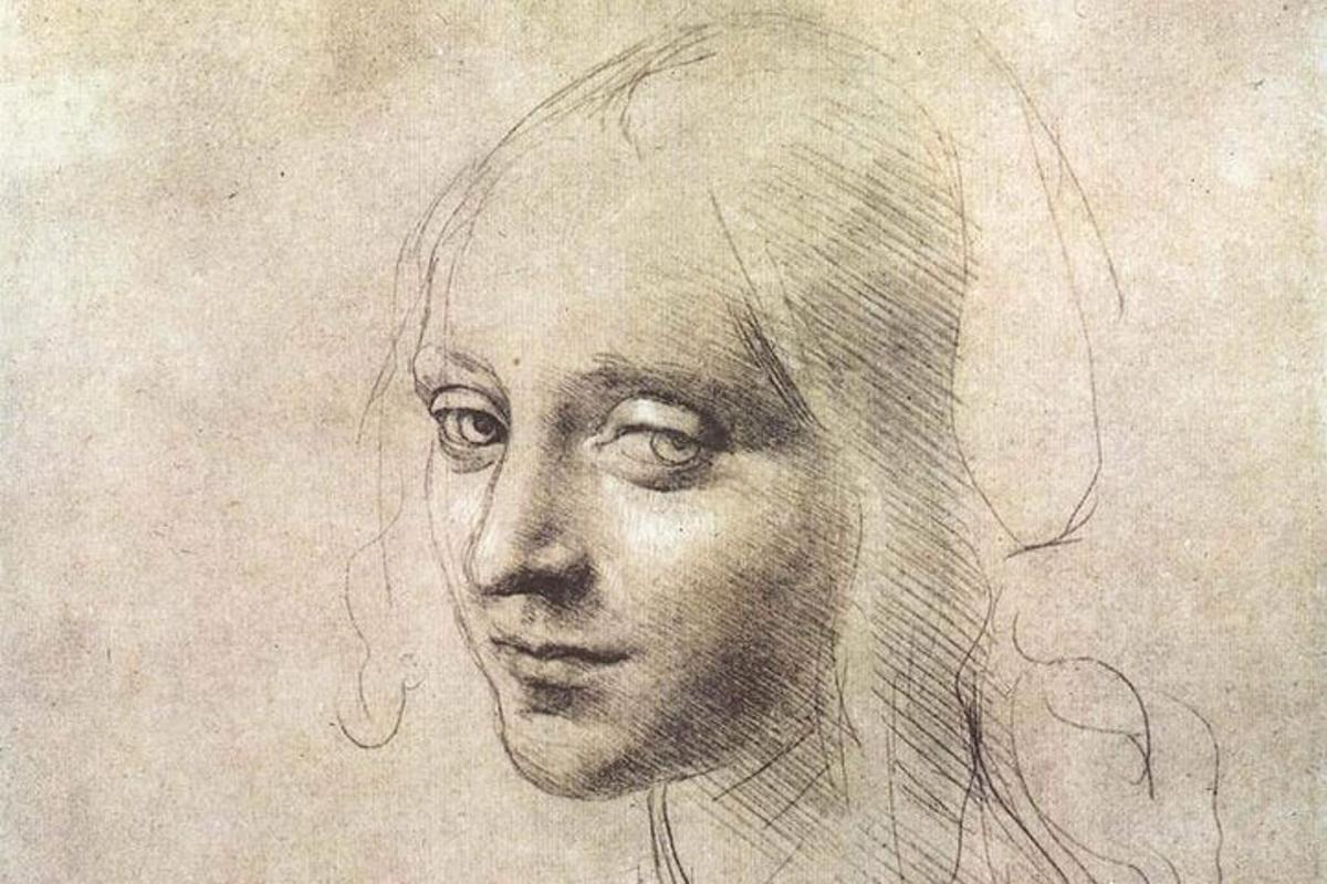 un dibujo de una mujer en una cabeza