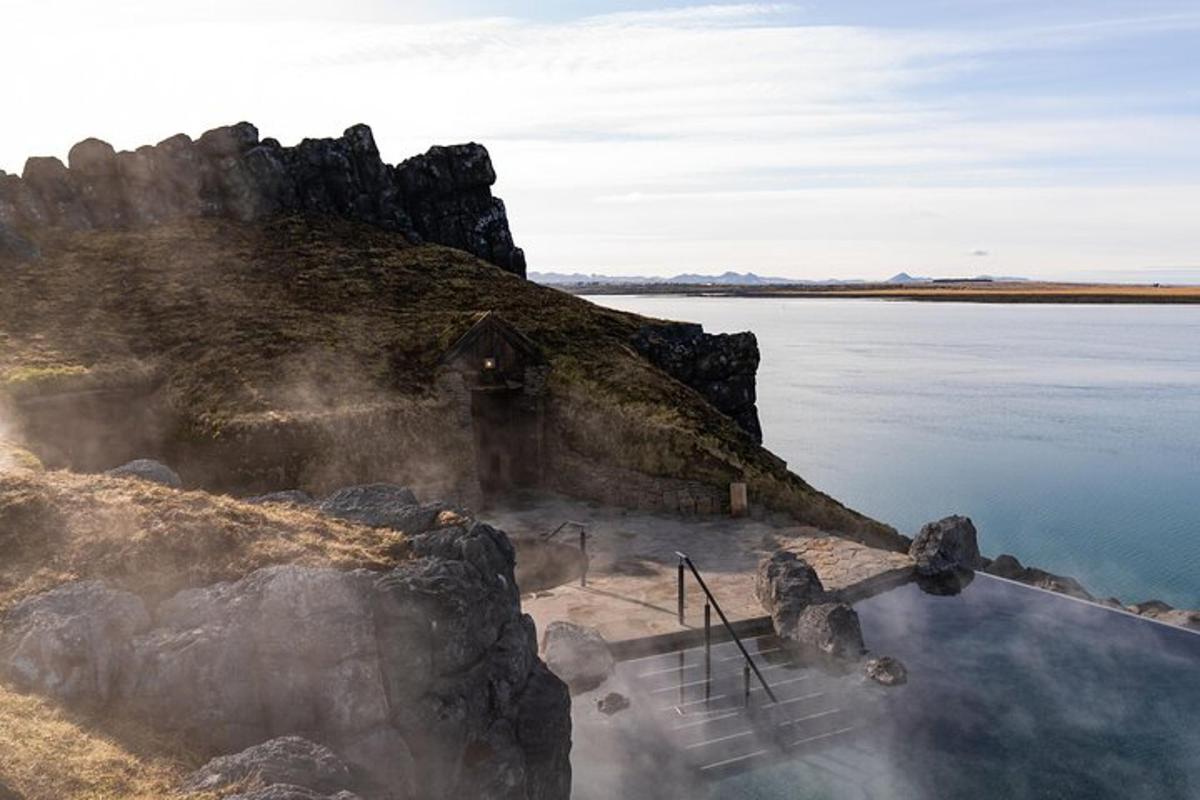baðkar í miðju vatni