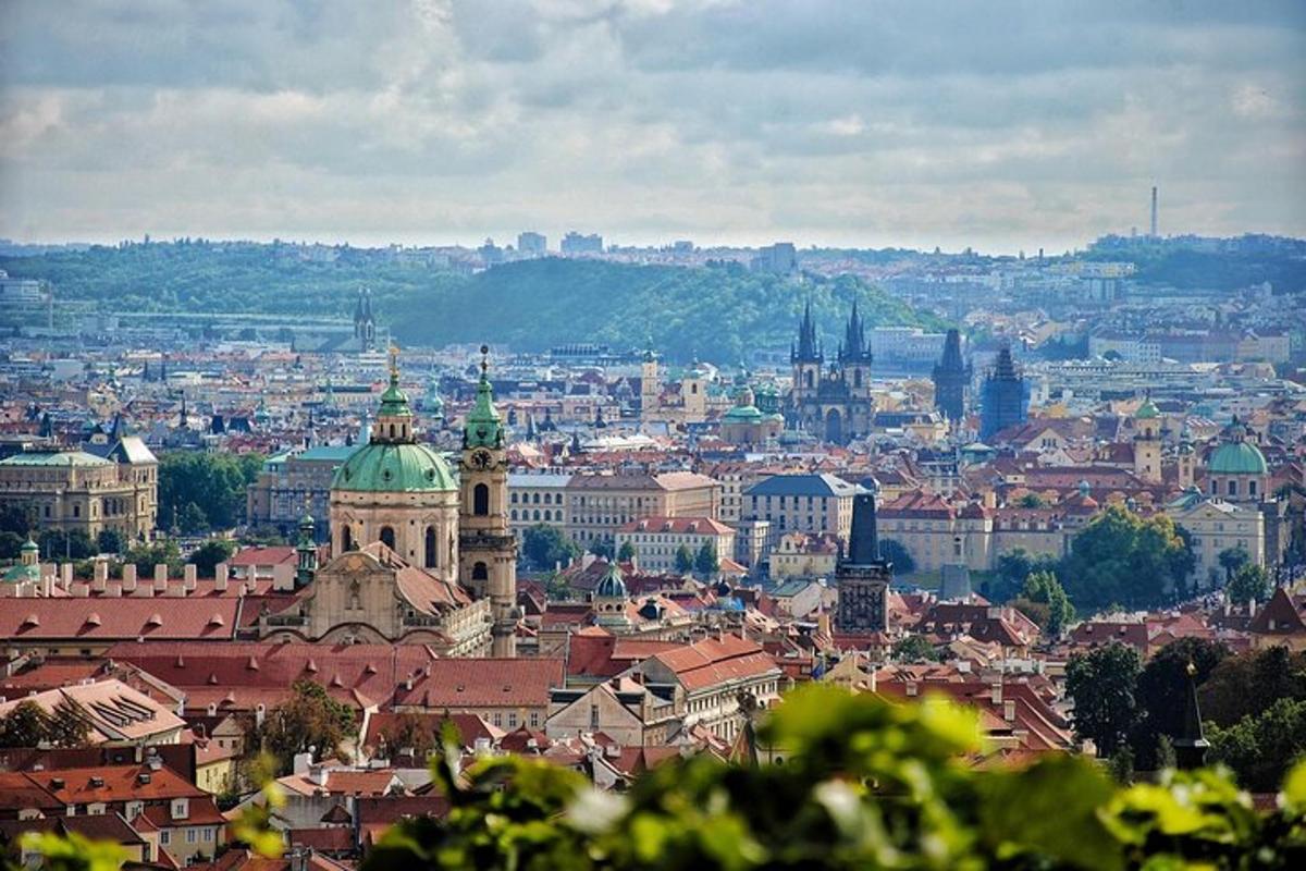 pohled na velké město s budovami