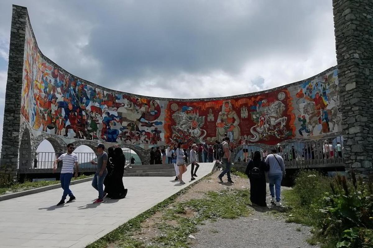 a large mural on the side of a building