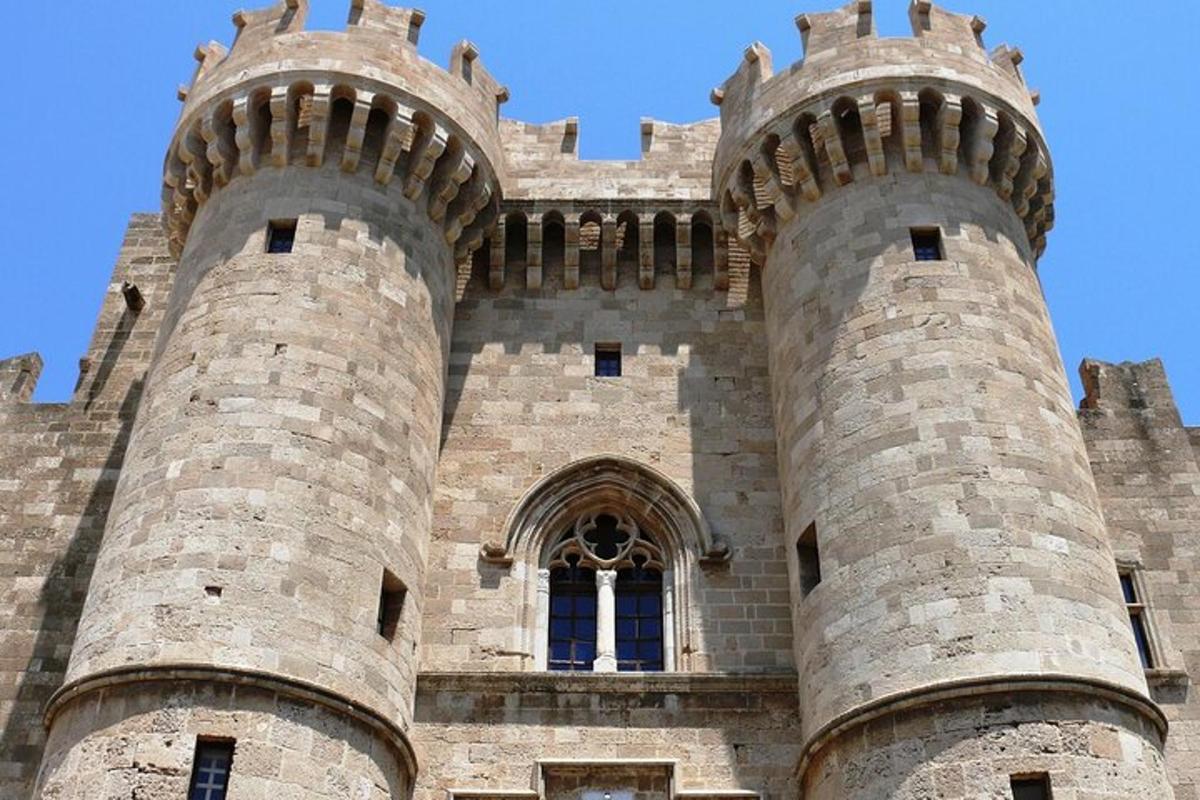 a large castle with two towers