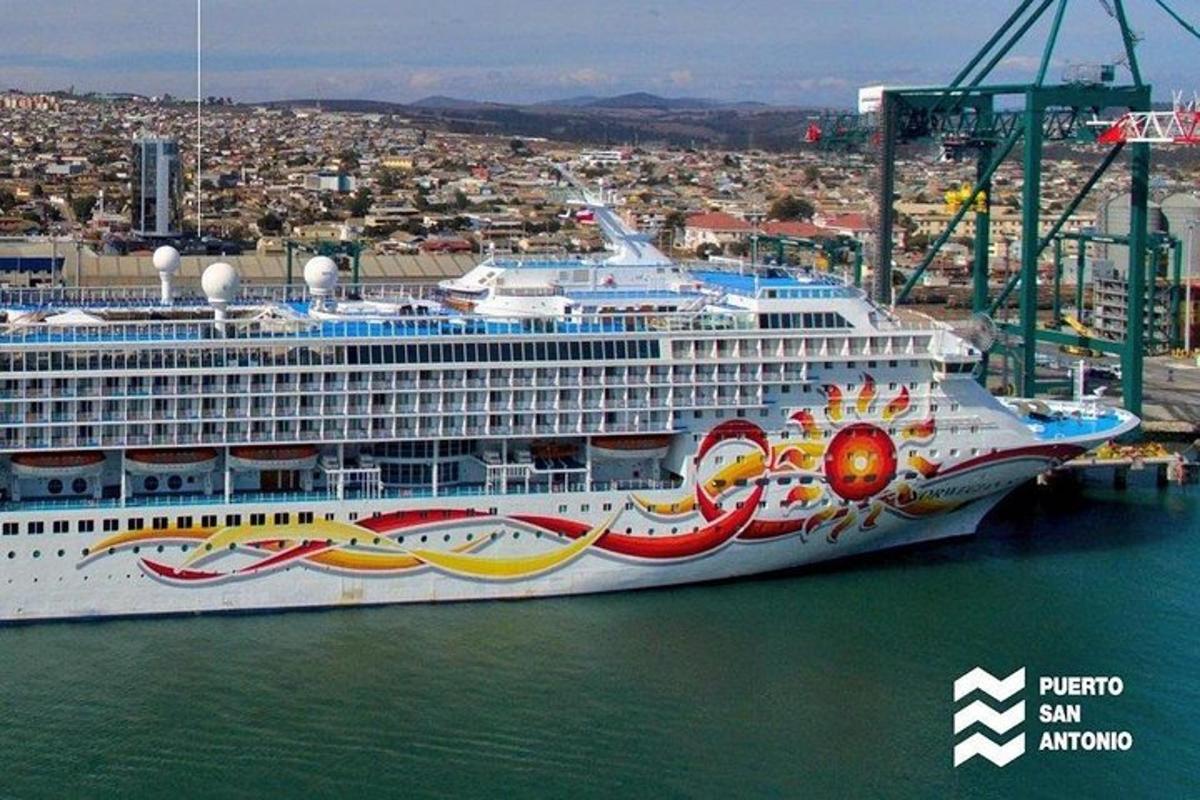 a cruise ship is docked in the water