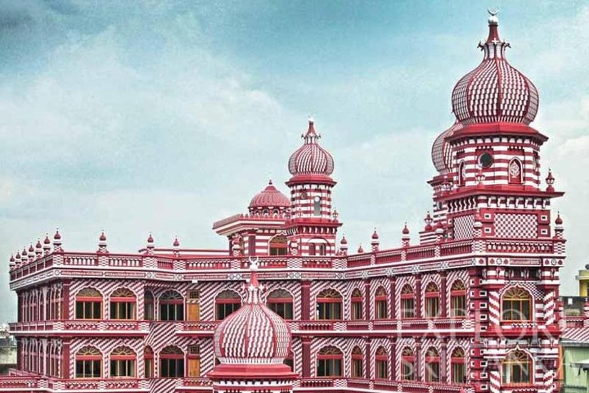 a large building with domes on top of it