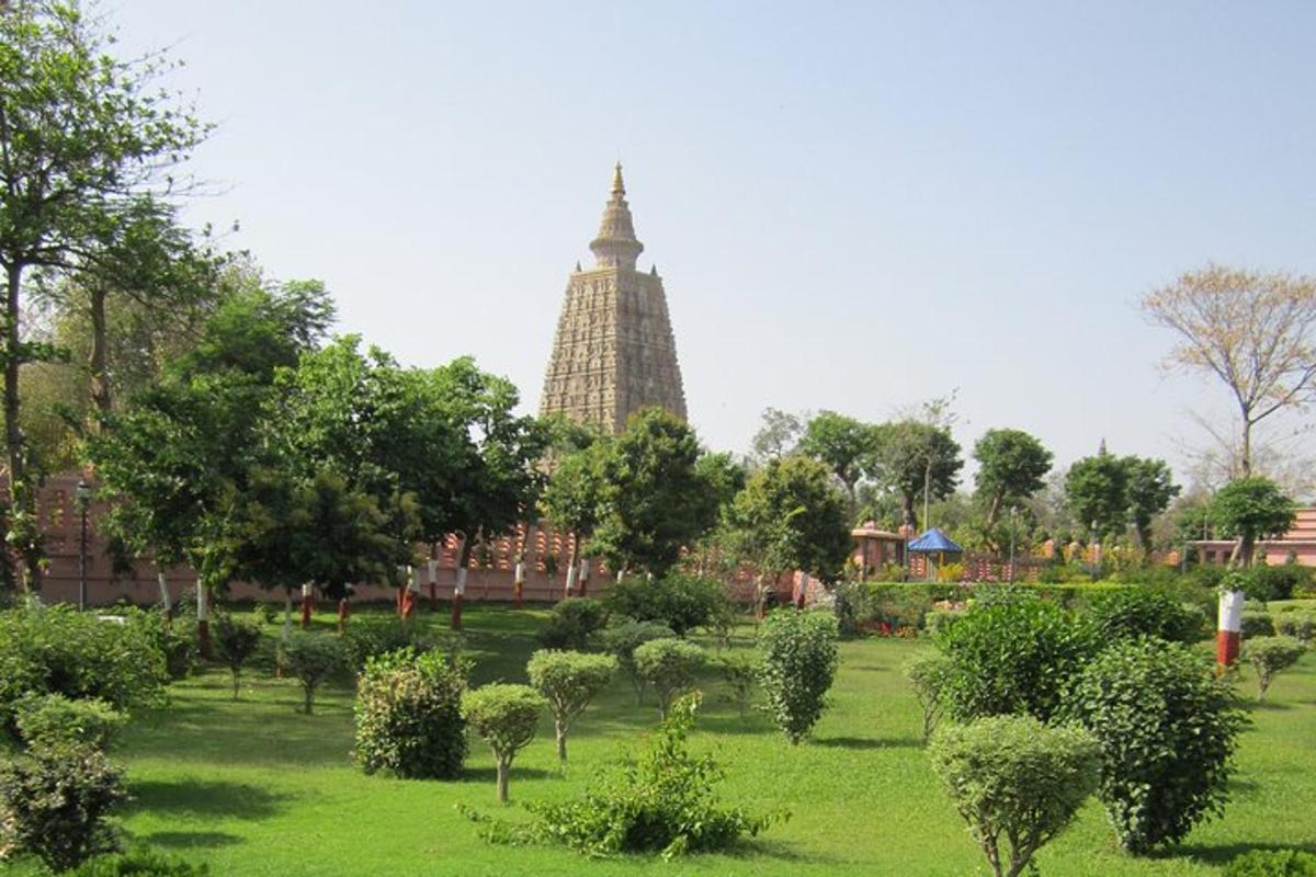 a park with a building in the background and trees