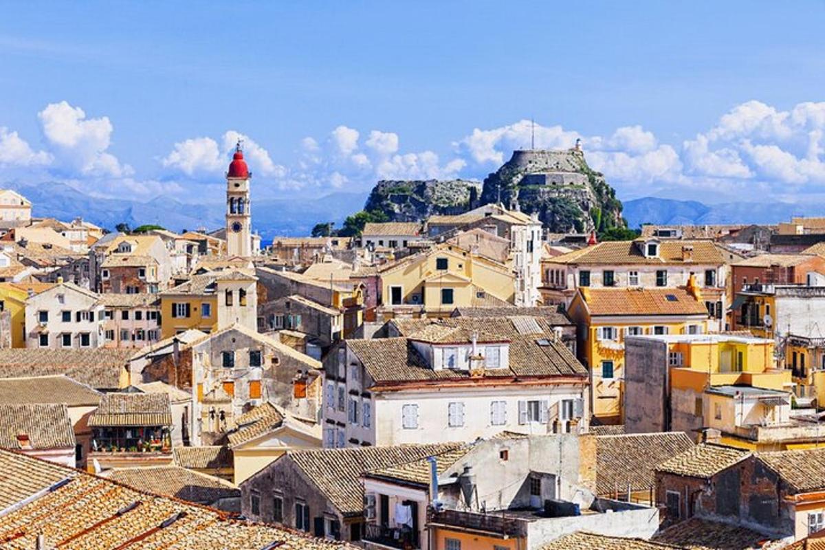 a view of a city with buildings and a tower