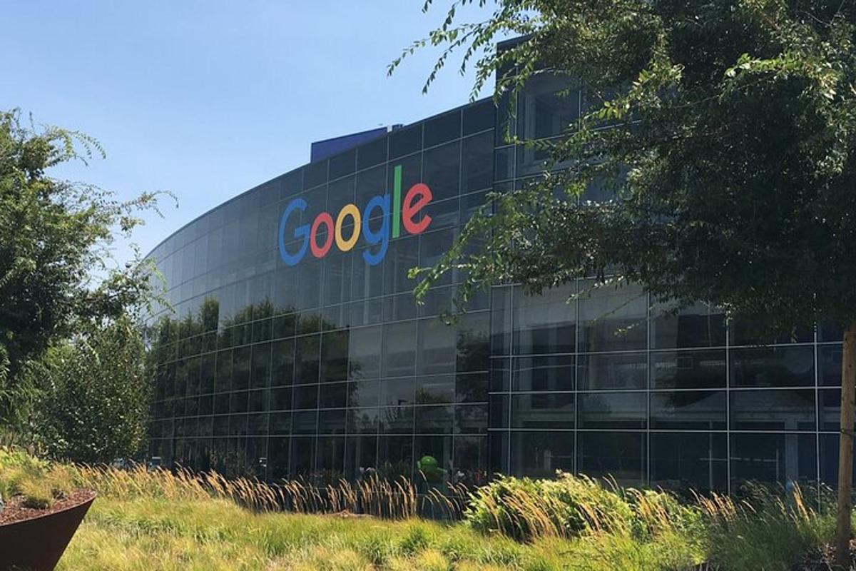 a google building with the google logo on it