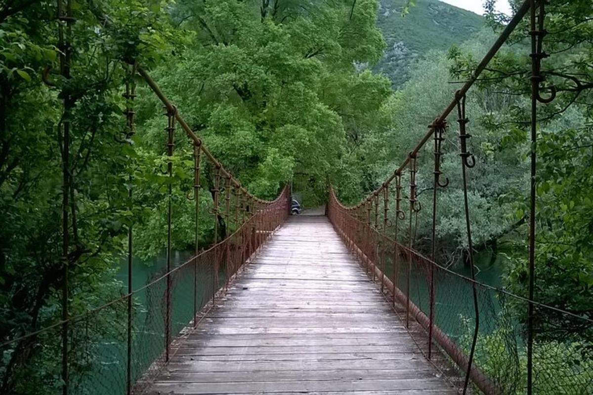 most čez reko z osebo na njem