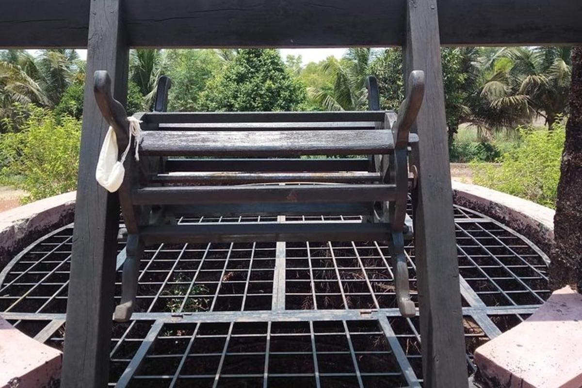 a wooden bench sitting on top of a table