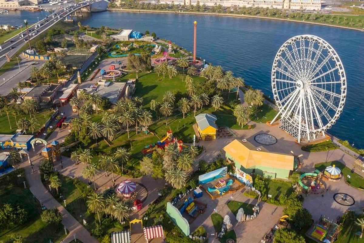 an aerial view of a ferris wheel at a carnival
