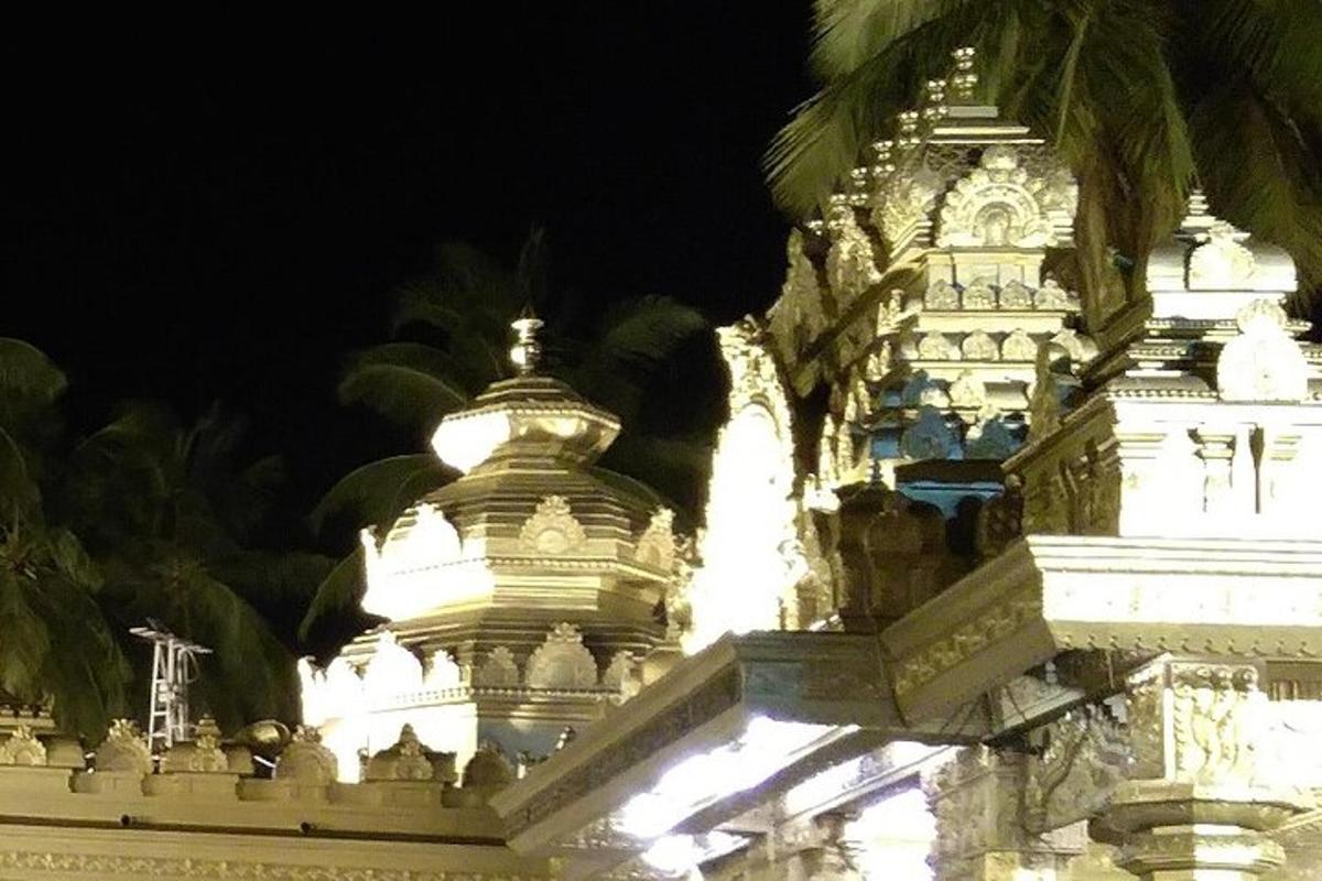 a building with lights on it at night