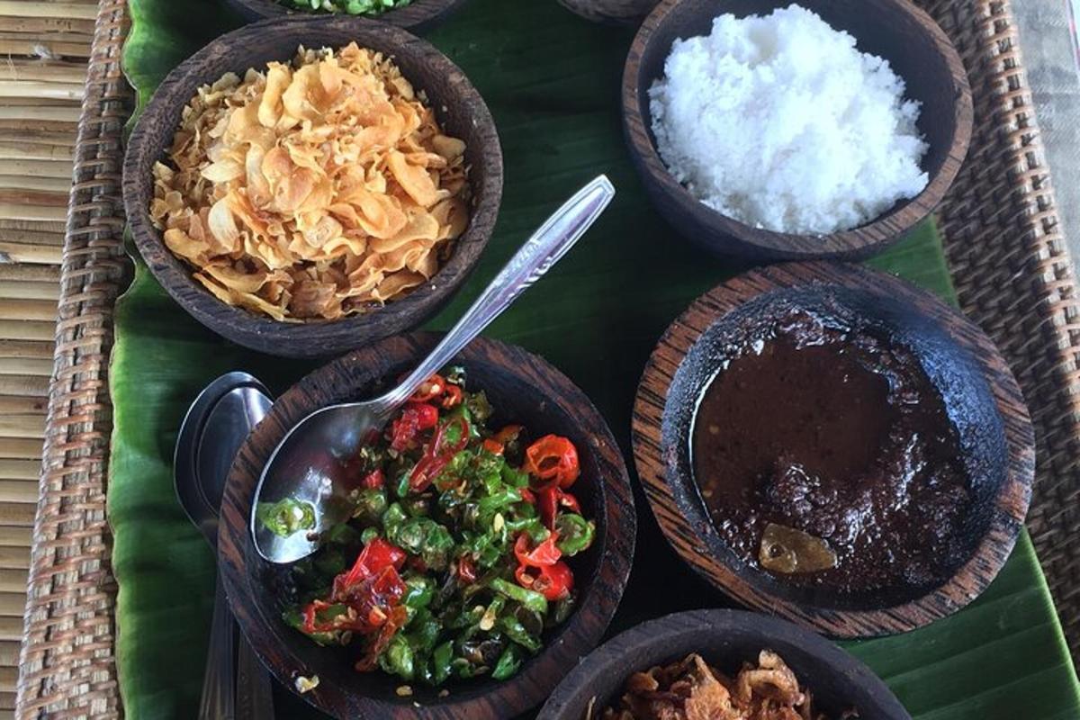 a group of bowls of food on a table