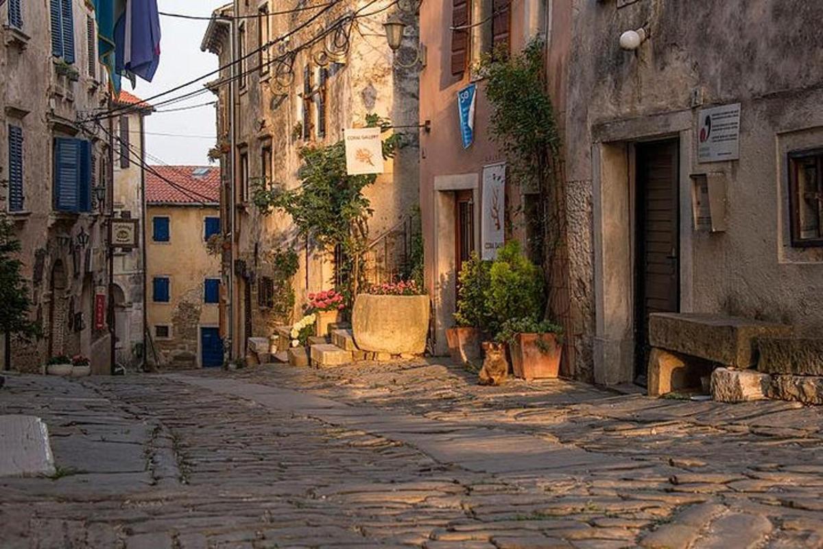 stará kamenná ulice v uličce s budovami