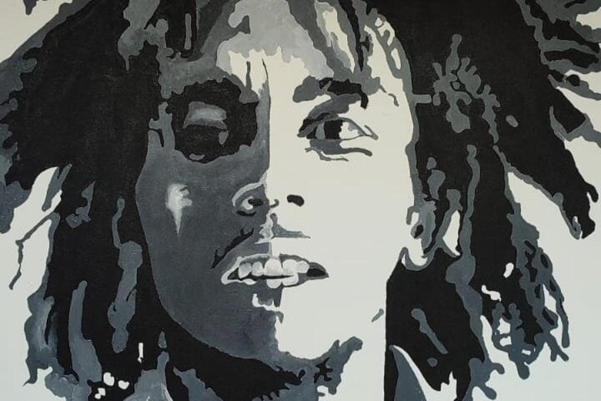 uma pintura do rosto de um homem