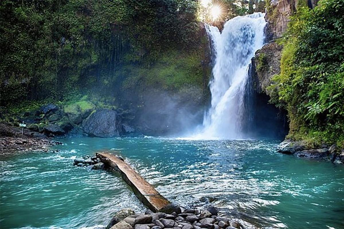una cascada al mig d'un riu