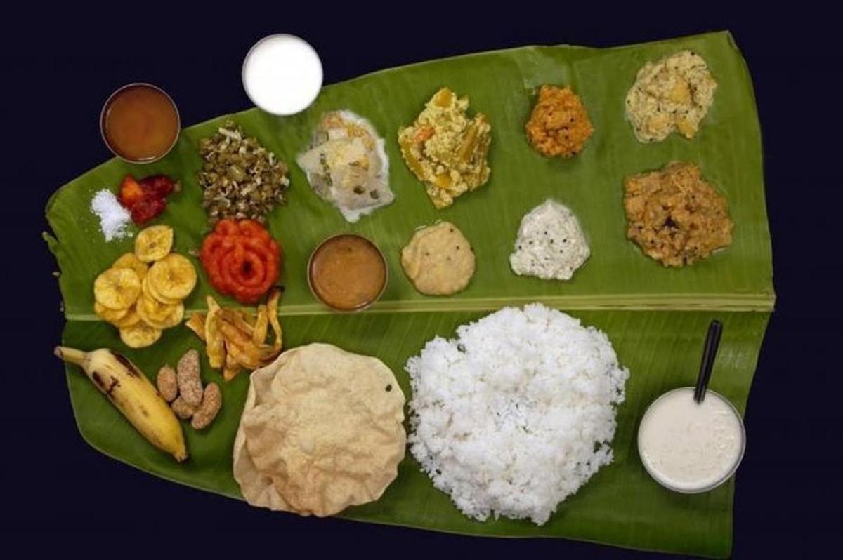 a green leaf with different types of food on it