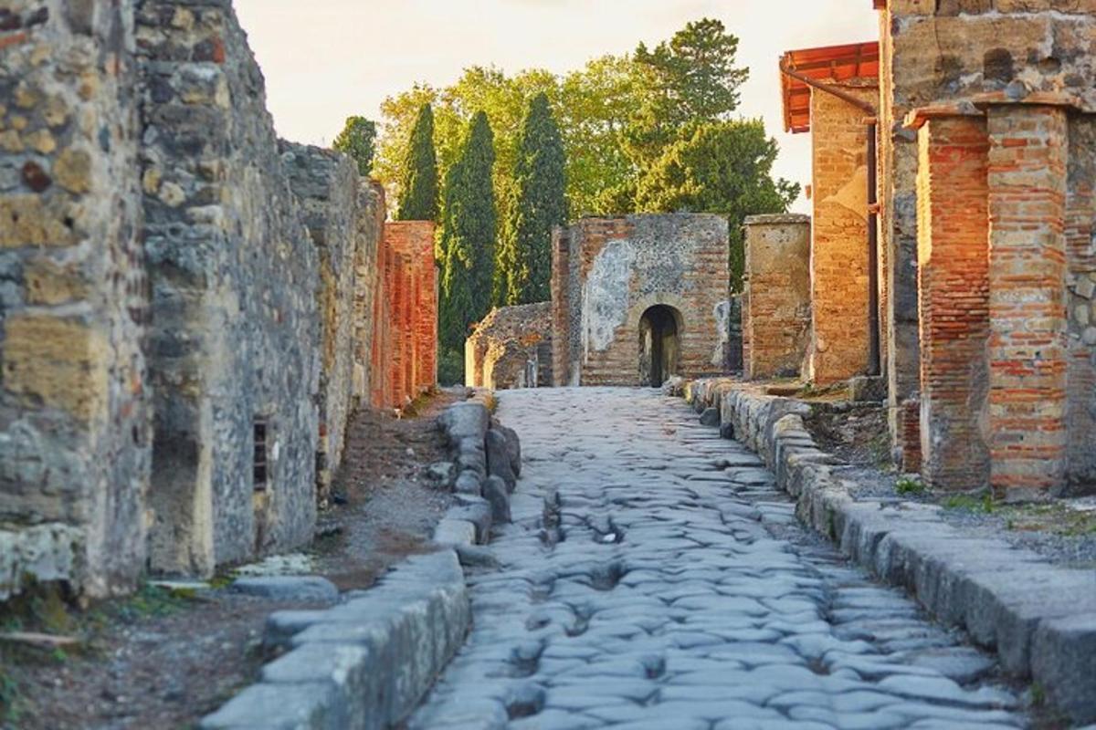 a stone street in an old building