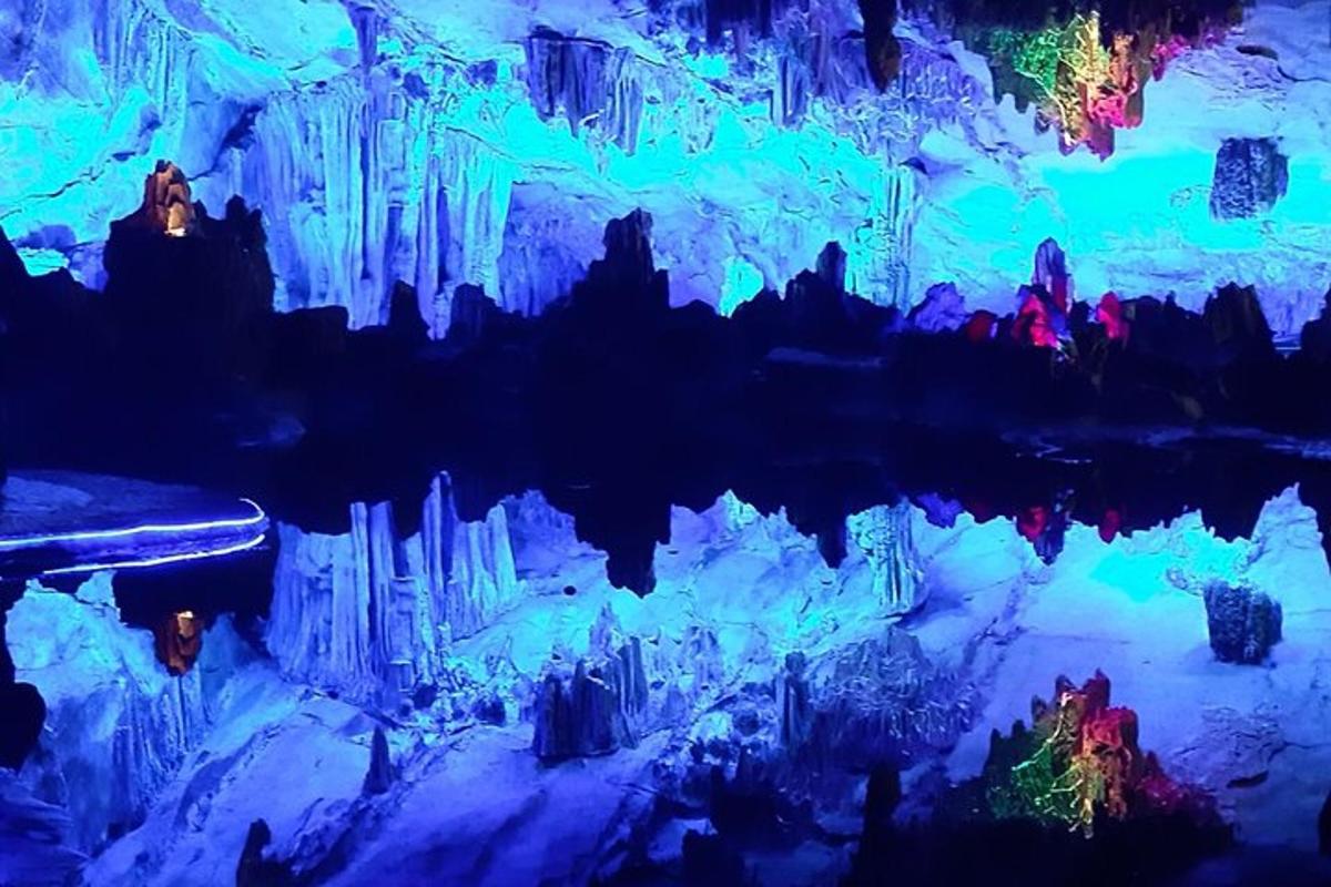 a display of ice formations in a cave