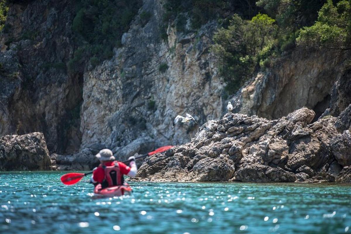 особа је у кајаку у води