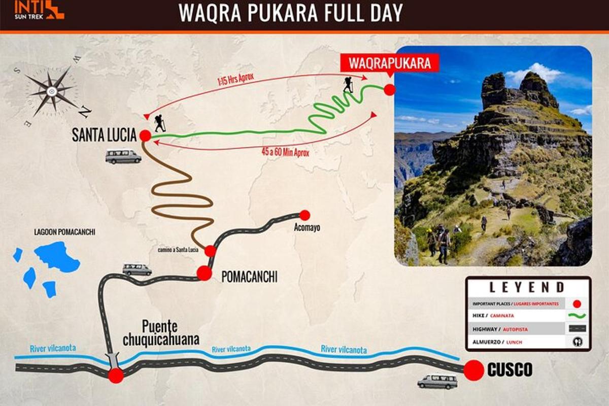 mapa túry k Grand Canyonu