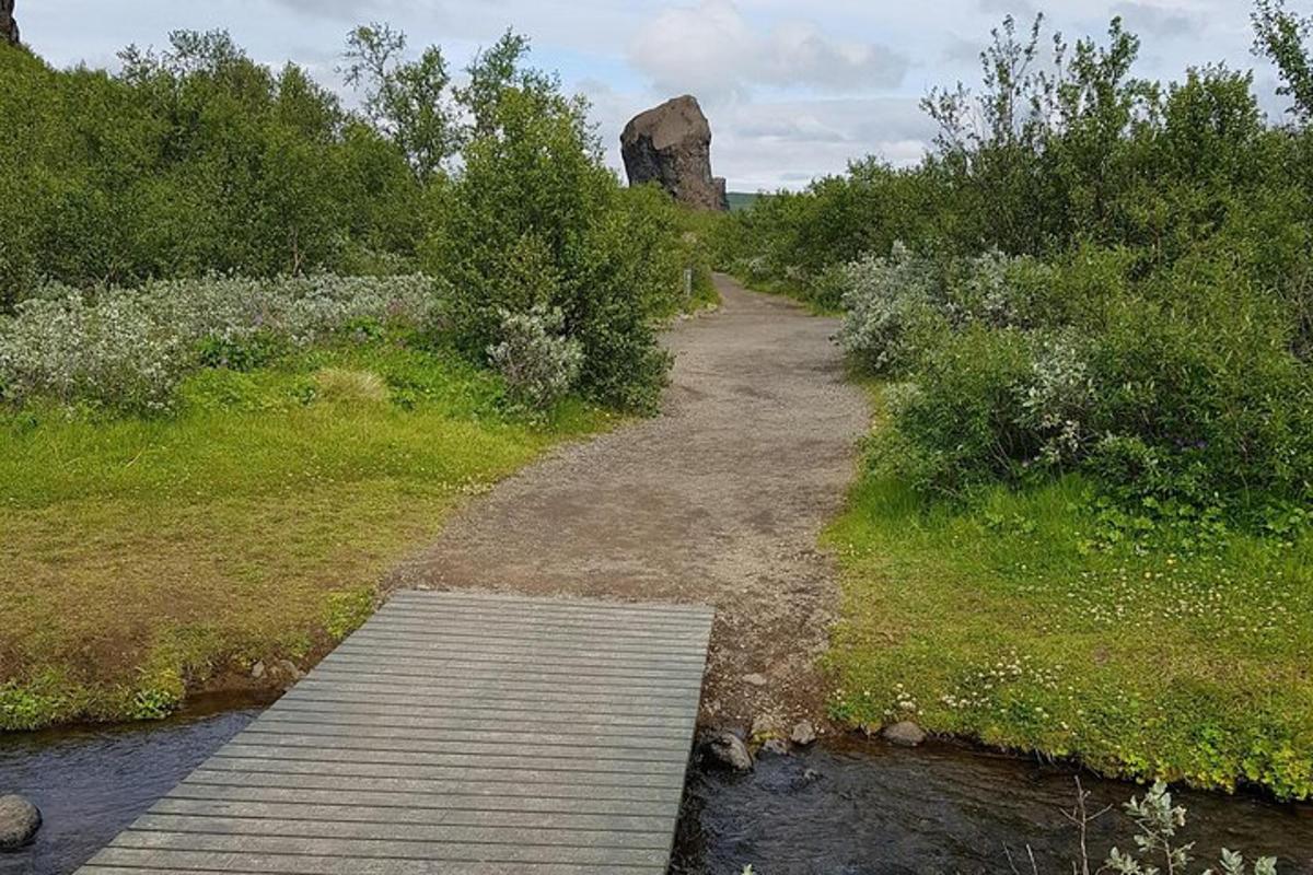 trébrú yfir á við hliðina á túni